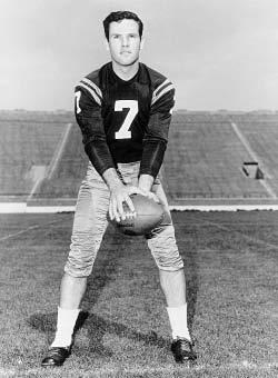 Paul Hornung, 1956 6-2, 205, Quarterback Flaget High School Louisville, KY Att. Comp. Int. Yds. TD TC Yds. Avg. 1954 19 5 1 36 0 23 59 6.9 1955 103 46 10 743 9 92 472 5.