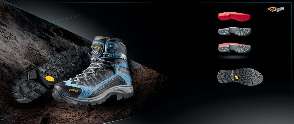HIKING RADIANT RADIANT TECHNOLOGY Molded EVA midsole A new product line specifically for trekking lovers.