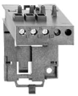 Direct mounting: under the contactor for versions with screw clamp terminals only; pre-wired terminals, see pages 22008/2 and 22009/3. Separate mounting: using terminal block LA7 K0064 (see below).