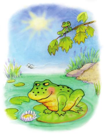 It was a beautiful summer day at the pond. Danny, a green tree frog, was enjoying the sounds of summer from his perch atop a tall tree.