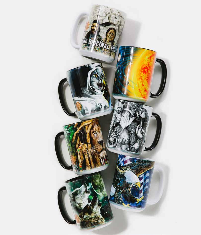 every day mugs Over-sized, 15 oz ceramic mug Designed & decorated at our facility in New Hampshire Featuring