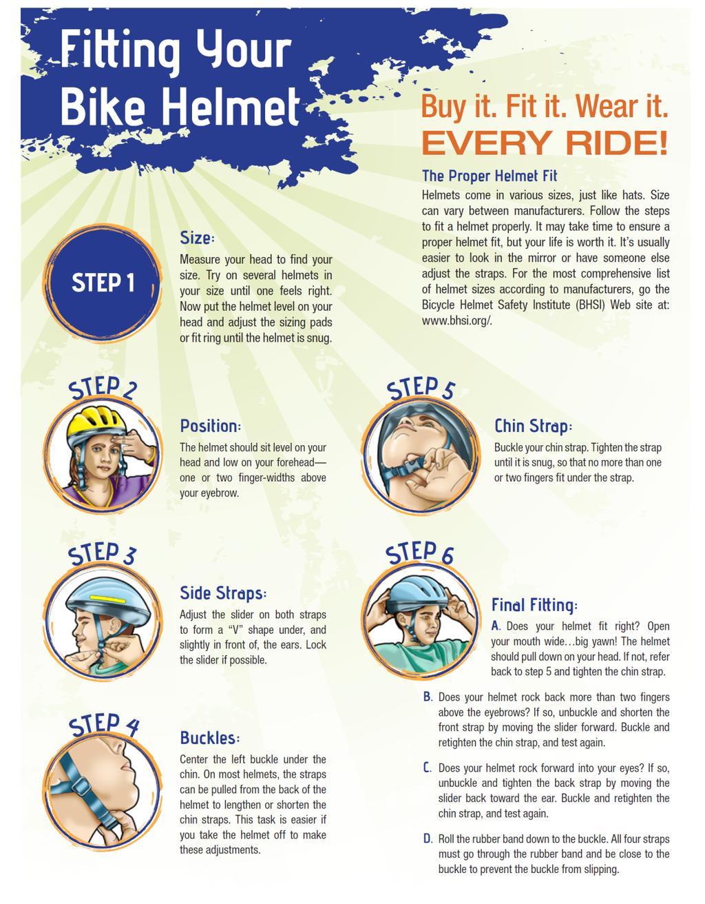 Fitting your Bike Helmet nhtsa.