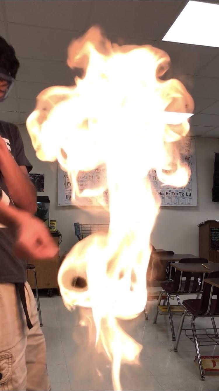 Chem Club testing flammable