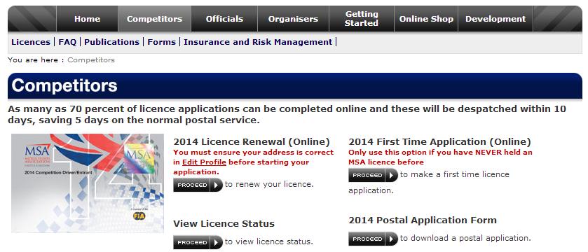 Applying for your licence Online at www.msauk.