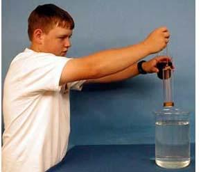 2B-05 Pressure Forces in Liquids What happens as the submerged cylinder filled with air is filled with water?