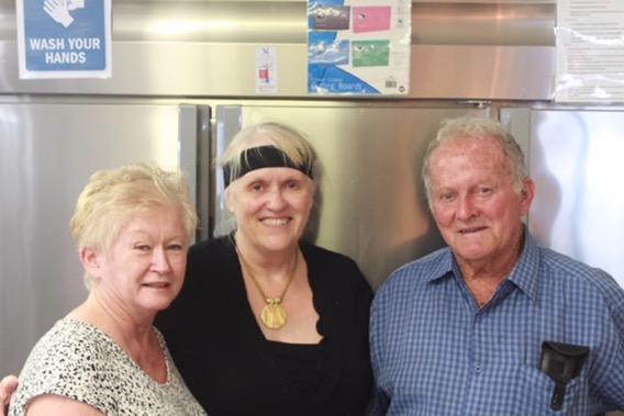 (Below) Cheryl, Margaret and Rob made a great team in the galley to