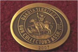 DAKOTA TERRITORY BELT BUCKLE COLLECTION FIRST 1980 good, heavy, solid brass, oval