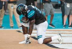 IS COASTAL CAROLINA S ALL-TIME LEADER FOR: Rushing Yards (4,635) Rushing Attempts (721) Rushing TDs (58) Average Yards Per Rush (6.43) Average Rushing Yards Per Game (92.
