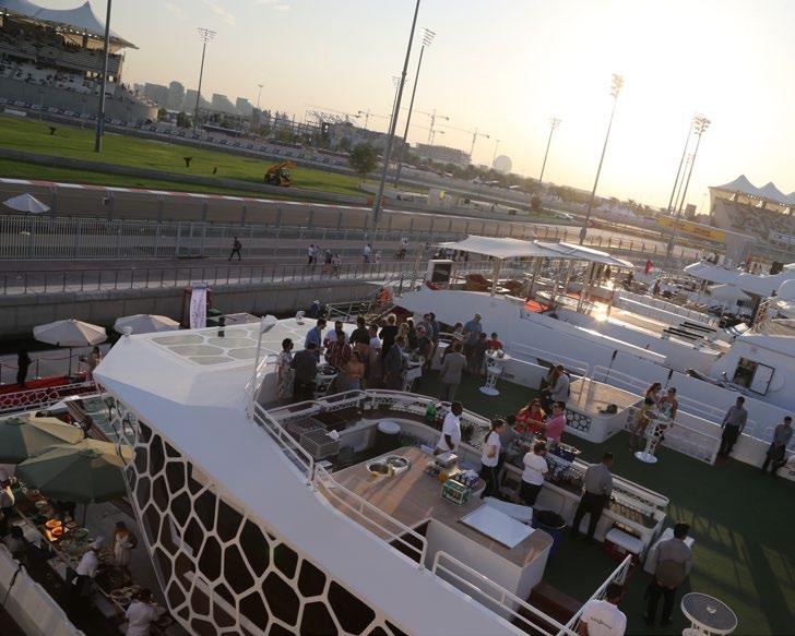 TRACKSIDE YACHT Get access to our stunning Trackside Yacht, moored at Yas Marina on Grand Prix weekend.