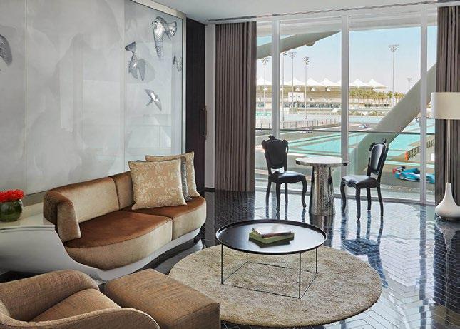 Overlooking Yas Marina Circuit, home of the Abu Dhabi Grand Prix, the Yas Hotel Abu Dhabi is the premier location to stay at for the season-ending race.
