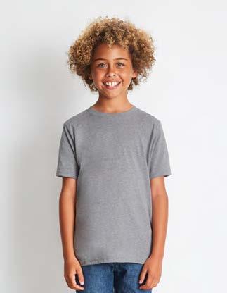 3310 YOUTH COTTON CREW Fine Jersey. 32 singles 145g/4.3 oz 100% Combed Ring-Spun Cotton (Heather Gray 90% Cotton/10% Poly). Top selling ring-spun fabric in a variety of colors. Side seamed.