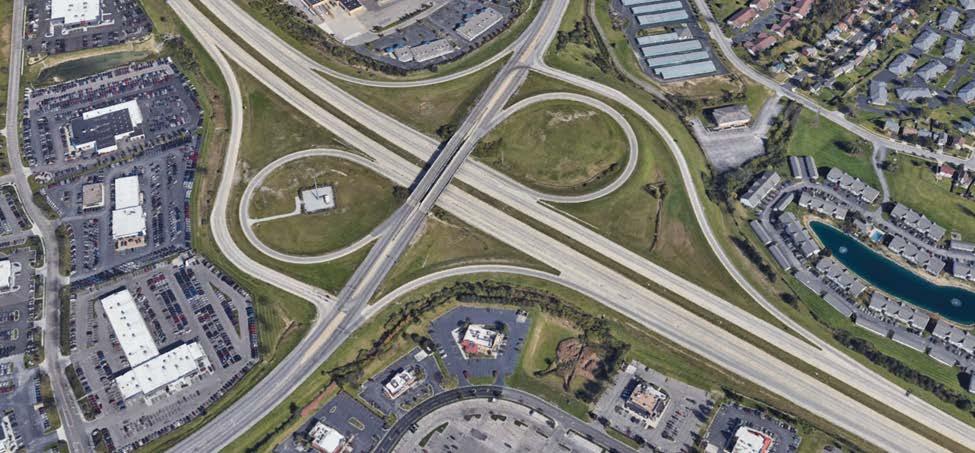 5 Interchange Design Partial Cloverleaf A Interchange (4 Quadrant ParClo A) I-27/Georgesville Road (Google) The ParClo A layout has loop raps that are in diagonally opposite quadrants and