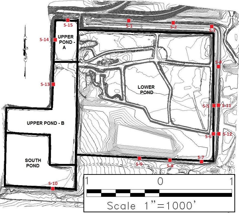Annual Inspection by a Qualified Professional Engineer The general location of the vertical deflection monuments is shown on the Site Plan below.