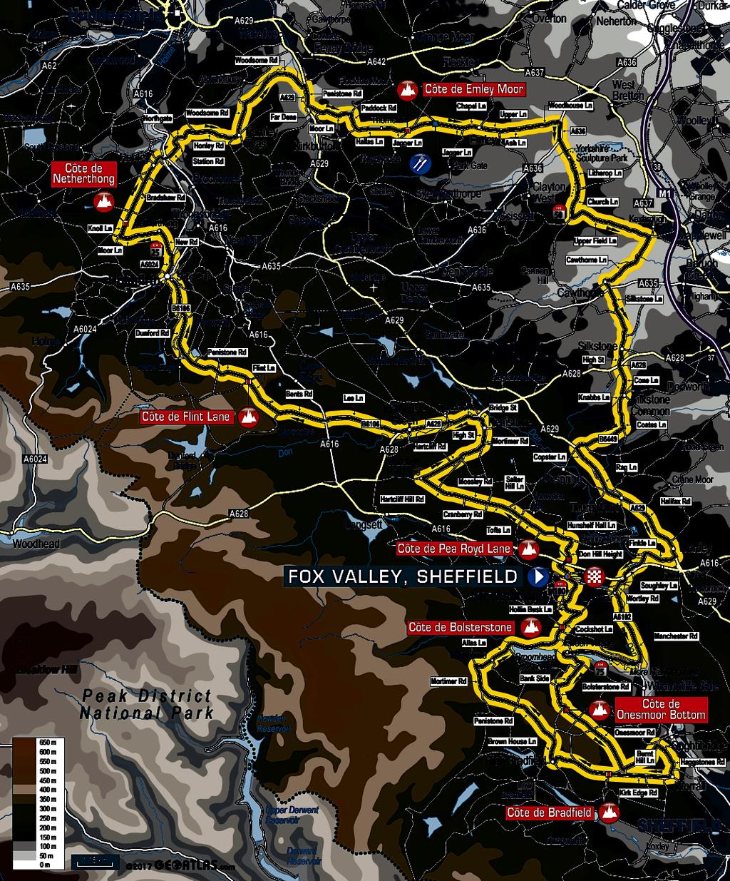 THE ROUTES & ELEVATIONS 100km LONG ROUTE