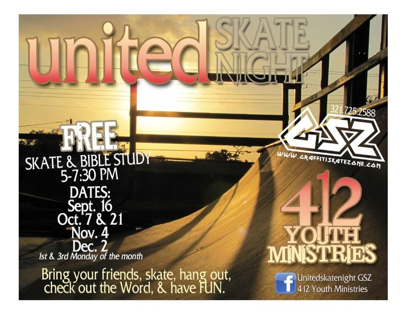 Issue #1 [#]: September [Issue Date] 2013 JOIN US FOR OUR BI- MONTHLY UNITED SKATE NIGHTS STARTING UP THIS SEPTEMBER.