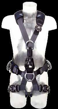 Duo-Lok Quick Connect buckles on legs and shoulder. Supplied fitted with removable ultra compact chest ascender.
