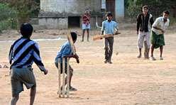 7 the cricket bat, he couldn t get the runs that the team might need. The opposing team were all out for 120 runs. Pranav s team went in to bat.