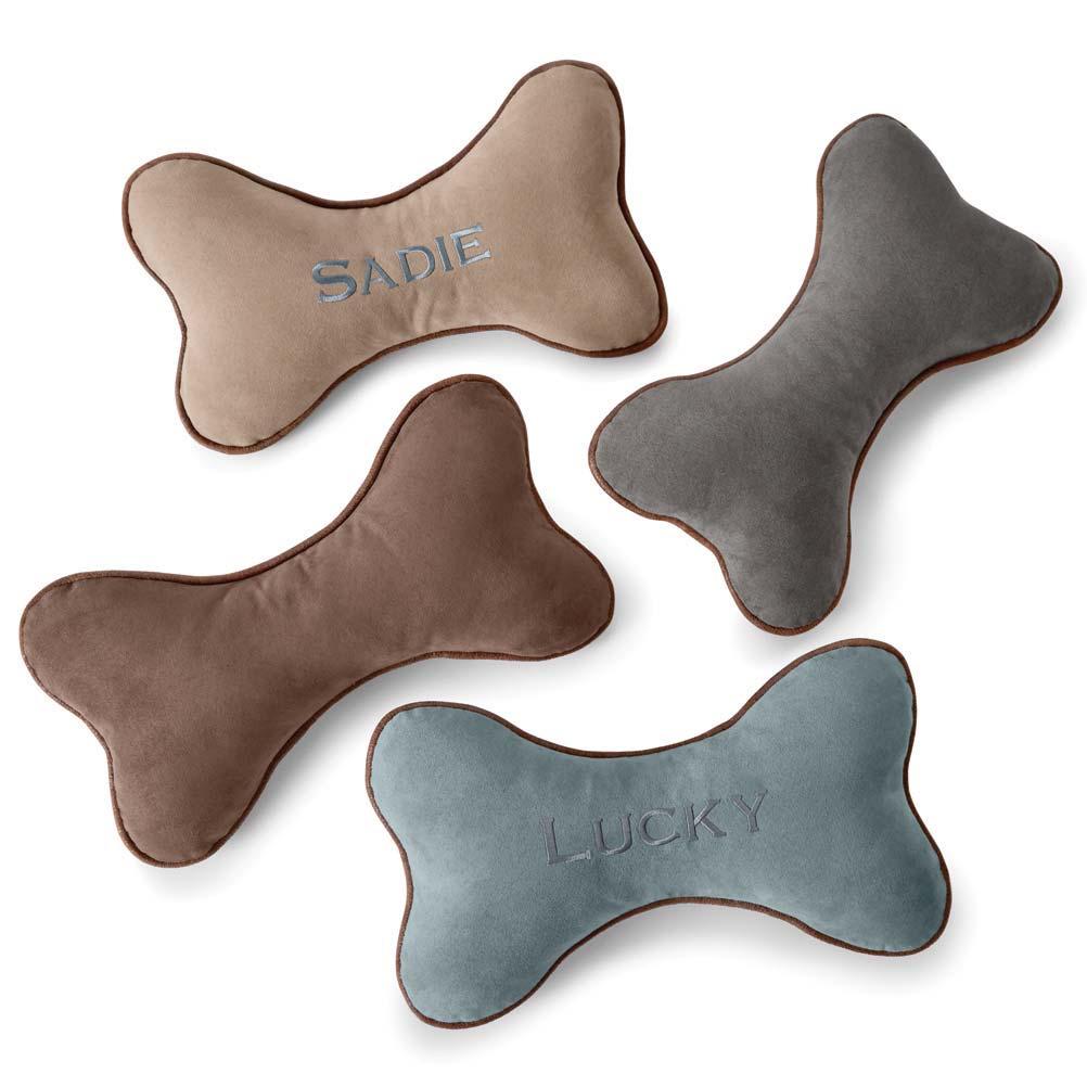 MICROSUEDE DOG BONE PILLOW Add a little comfort to your dog s den with this supersoft dog bone pillow.
