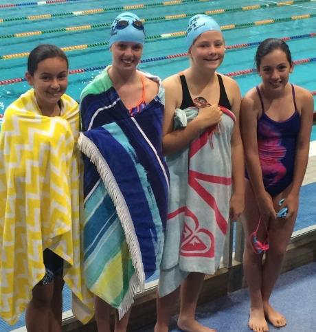 The girls team of Georgia Lyell, Imogen McDonald, Mikeely Kent and Bella Youman swam first and improved on their time by 10 secs from North West.