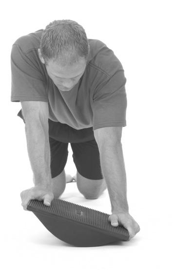 Gently rock board side to side with your hands, keeping your elbow straight, and pushing the arm downward.