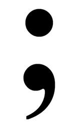 The punctuation mark ; used to separate major parts in a sentence and to separate items in a