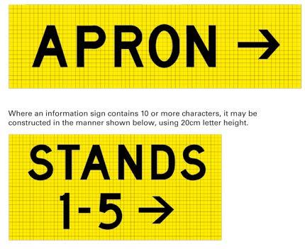 Appendix 7A: Taxi guidance signs style and proportion Notes: 1. The grid is shown only for the purpose of illustrating sign face and character proportions and should not show on a completed sign face.