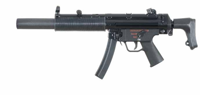 Mp5 9 m m x 19 submachine guns Developed by Heckler & Koch in the mid-1960s, the 9 mm MP5 submachine gun uses the same delayed blowback operating system found on the famous HK G3 automatic rifle.