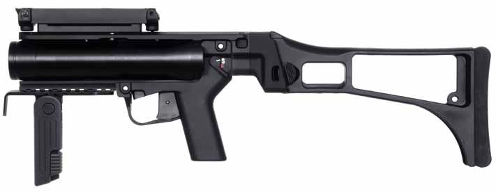 grenade l aunchers 4 0 m m x 4 6 grenade launchers Utilitarian engineering, ultra-reliable function, and enhanced accuracy characterize all models of the HK 40 mm grenade launcher family.