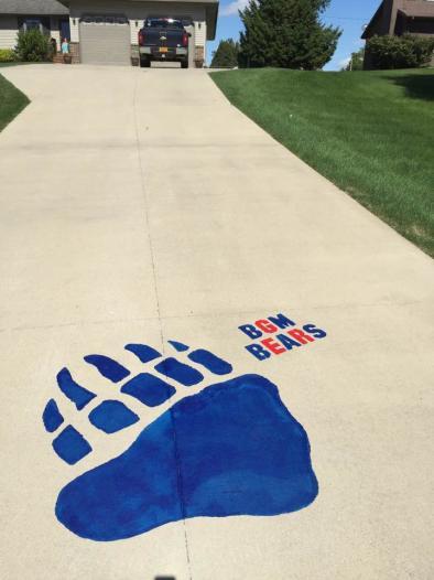 Driveway Painting Fundraiser for BGM After Prom Large Bear Paw is $30, BGM