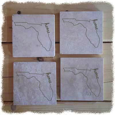 State Outline Home Stone Coasters NSC027 State