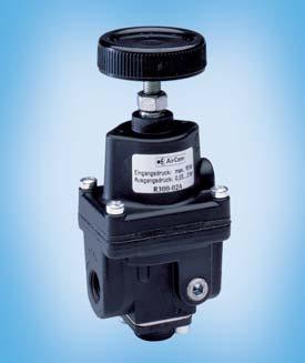 Pressure Regulator, Small and Light R300 Diaphragm pressure regulator of small and light design with high flow capacity. It provides sensitive adjustment accurate to 2 mbar. Supply pressure max.