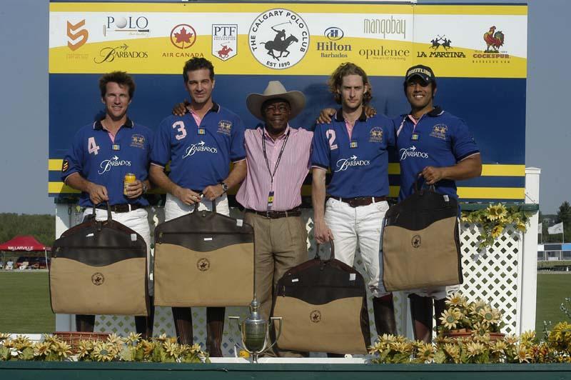 Runners-up of the Barbados Challenge Cup: Team Canada: Daniel Roenisch, Kyle Fargey, Cam Clark, Blake Clark Winners of the 2006 Barbados Challenge Cup: Team