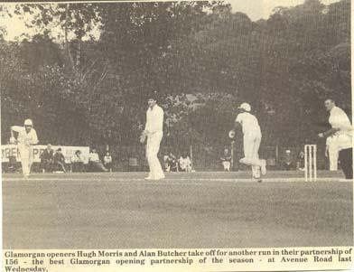 Brittanic Assurance Championship cricket was played at Avenue Road, over 3 days August 5 th,6 th, and 7 th. Glamorgan v Leicestershire. Teams Glamorgan- A.R.Butcher, Hugh Morris(capt) G.C.Holmes, M.P.