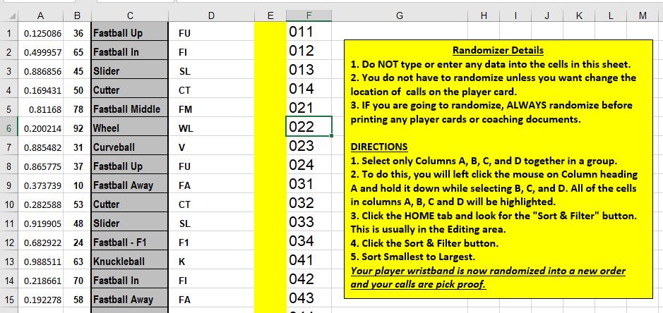 How do I use the P-Card Randomizer? FIRST THINGS FIRST 1. Do NOT type or enter any data into the cells in this sheet. 2.