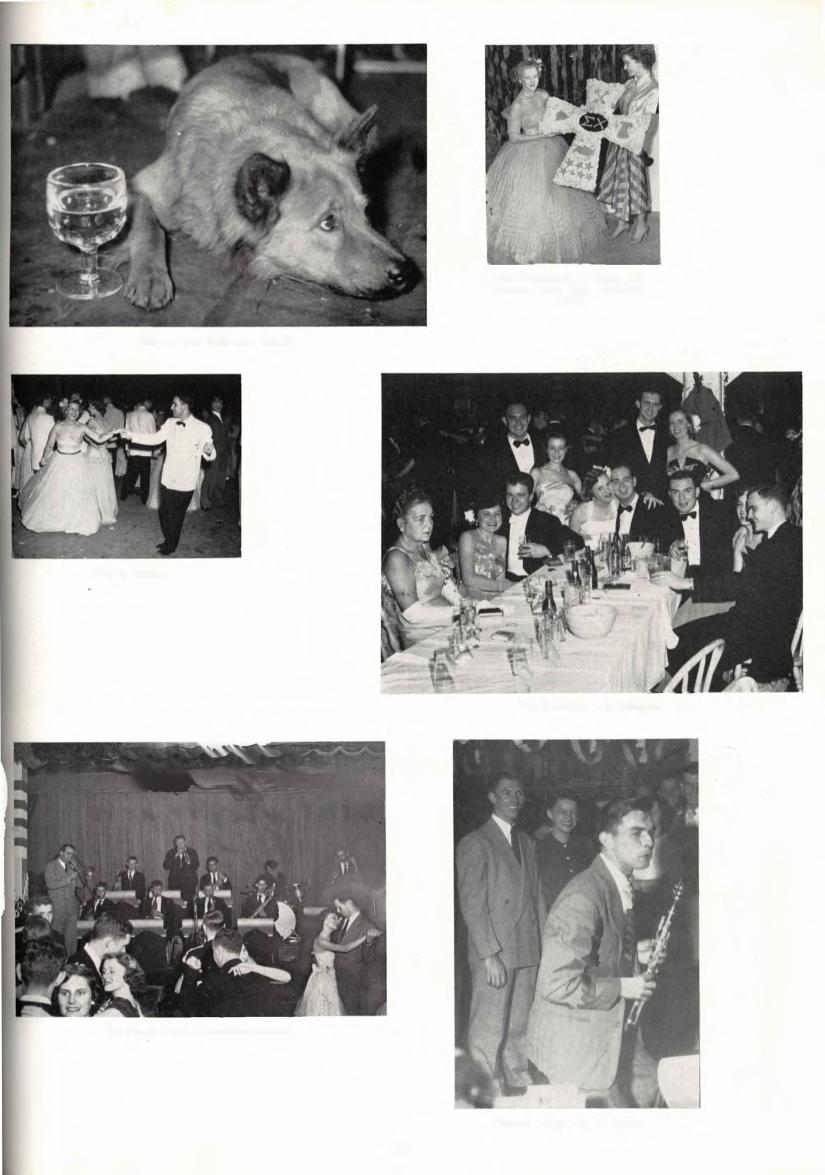 1950 Sweetheart of Sigma Chi receives cross from MARSHA HUNT. Shut up and drink your beer!