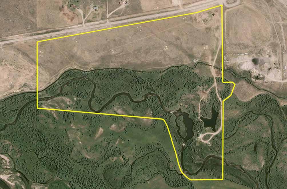 Faler Creek Ranch Aerial Map Public land shown in green