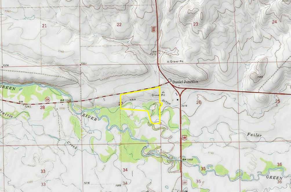 Faler Creek Ranch Topographical Map Public land shown in