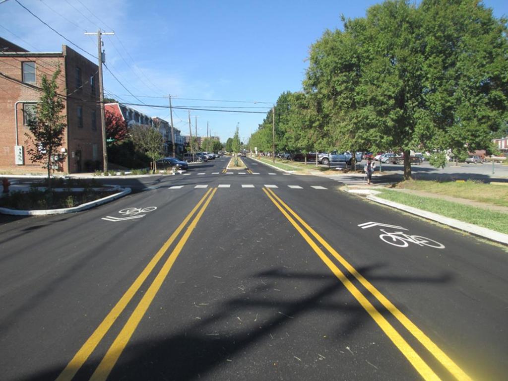 LIBERTY STREET RECONSTRUCTION A Green Complete Street Completed June 2016 Integrates stormwater green