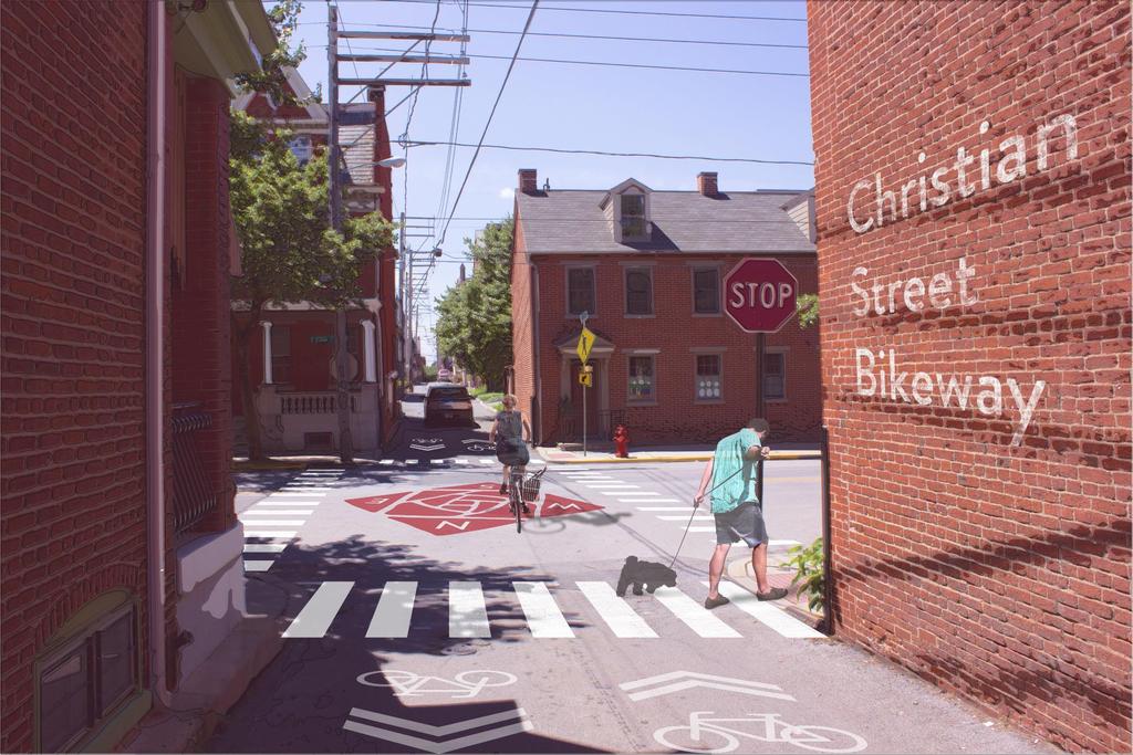 CHRISTIAN STREET BIKE BOULEVARD Designed for people walking, bicycling and driving.