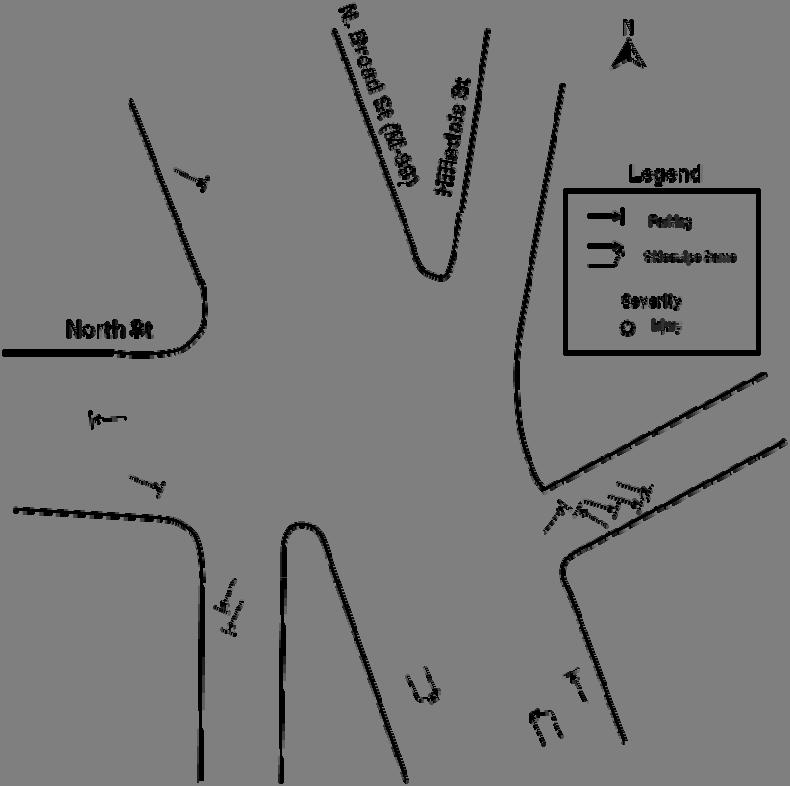 A collision diagram is shown in Figure 9 at the intersection of (M-99) Broad Street, North Street, and Hillsdale Street.