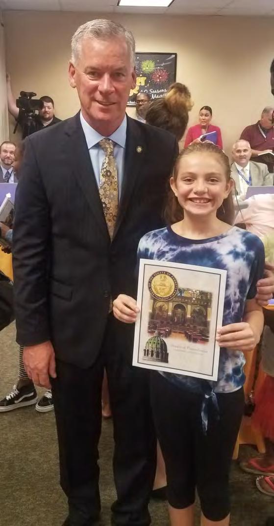 SENATOR MCGARRIGLE HONORS SOPHIA LEPOSKI AS CITIZEN OF THE MONTH 5-35, was selected as the Garrettford Citizen of the Month.