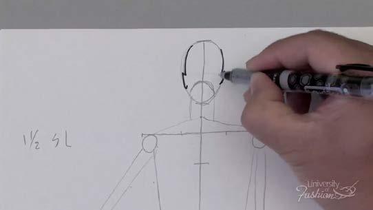 Lesson Guide Female Pose Draping: Beginner Module 6 Back Body Development Step 1A Draw the back of