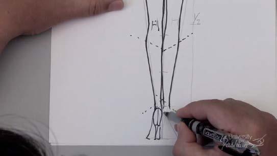 Module 6 Back Body Development Step 9C Draw the inside of the right leg, following the
