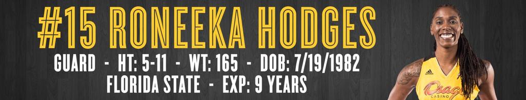 - Hodges recorded a season-high of 13 points, two blocks and 4 field goals made on June 22 in Chicago -In 2013, appeared in 33 games, starting eight for the Shock, averaged 5.0 points per game, 1.