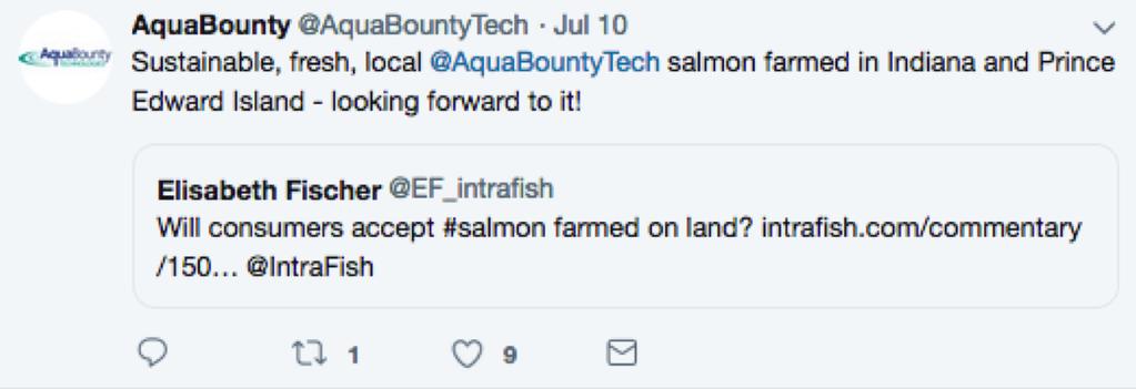 Further, the rest of the text on the homepage is misleading: The only salmon fresher than AquaBounty s salmon is the one you caught yourself.