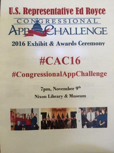 On November 9 th, Troy student Neil Prajapati was recognized for taking 2 nd place at the Congressional App Challenge hosted by U.S.