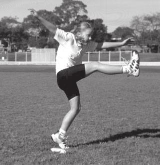 4. Bends knee of kicking leg at least 90 degrees during the back-swing. 5. Contacts ball with top of the foot (a shoelace kick) or instep. 6. Kicking leg follows through high towards target area.