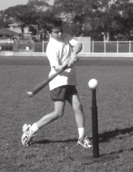 strokes in racquet sports, handball and volleyball. Because of the variability of ball tosses, performing the two-hand strike from a T-ball stand is the focus in this resource.