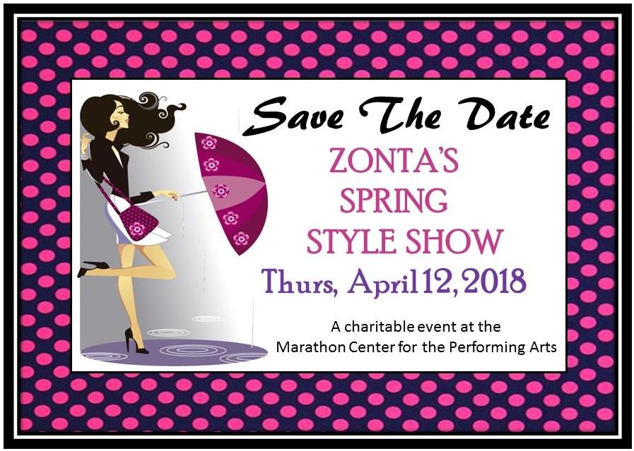 ZEE NEWS - FEBRUARY 2018 PAGE 4 SPRING STYLE SHOW: APRIL 12, 2018 Zonta Club of Findlay welcomes you to attend our Spring Style Show on Thursday, April 12, 2018.