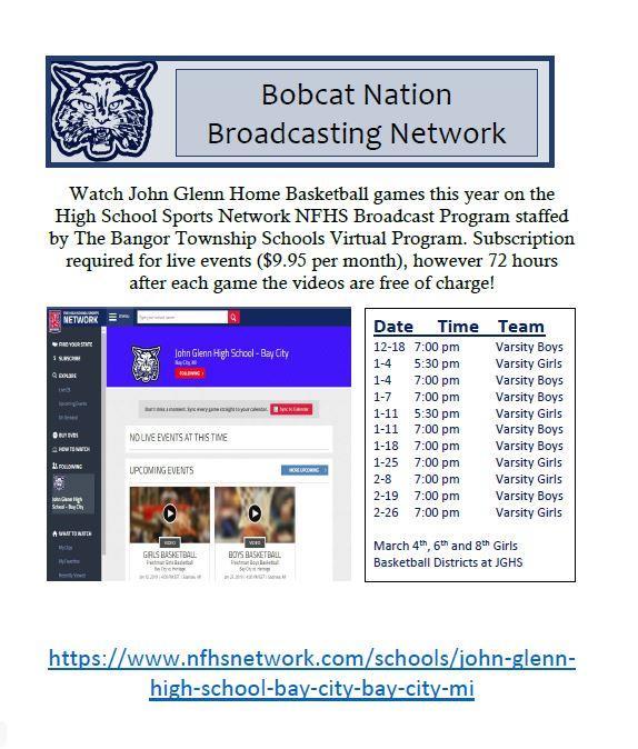 The Bobcat Nation Broadcasting Network If you cannot make a game in person and want to watch at home with full commentary and play by play, remember to log into the Bobcat Nation Broadcast Network.